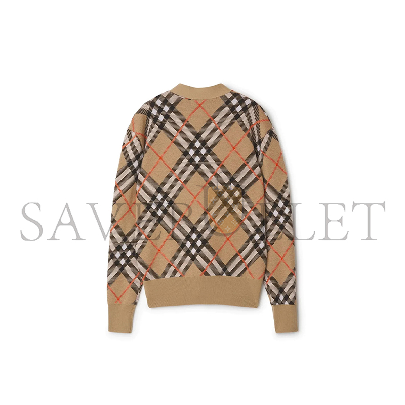BURBERRY WOLL-MOHAIRMISCH-CARDIGAN IN CHECK 80934911